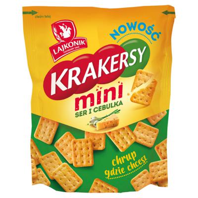 Lajkonik Krakersy mini o smaku ser + cebulka 100 g