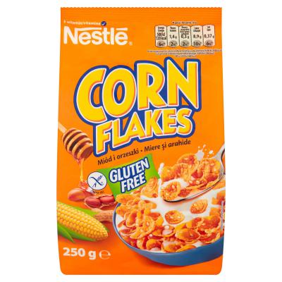 Nestlé Corn Flakes Chrupiące płatki kukurydziane miód i orzeszki 250 g