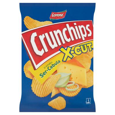 Crunchips X-Cut Chipsy ziemniaczane o smaku ser-cebula 140 g