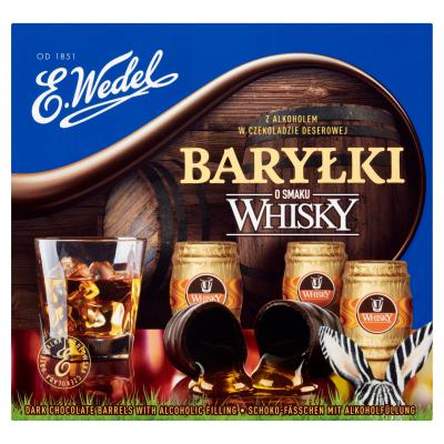 E. Wedel Baryłki o smaku whisky z alkoholem w czekoladzie deserowej 200 g